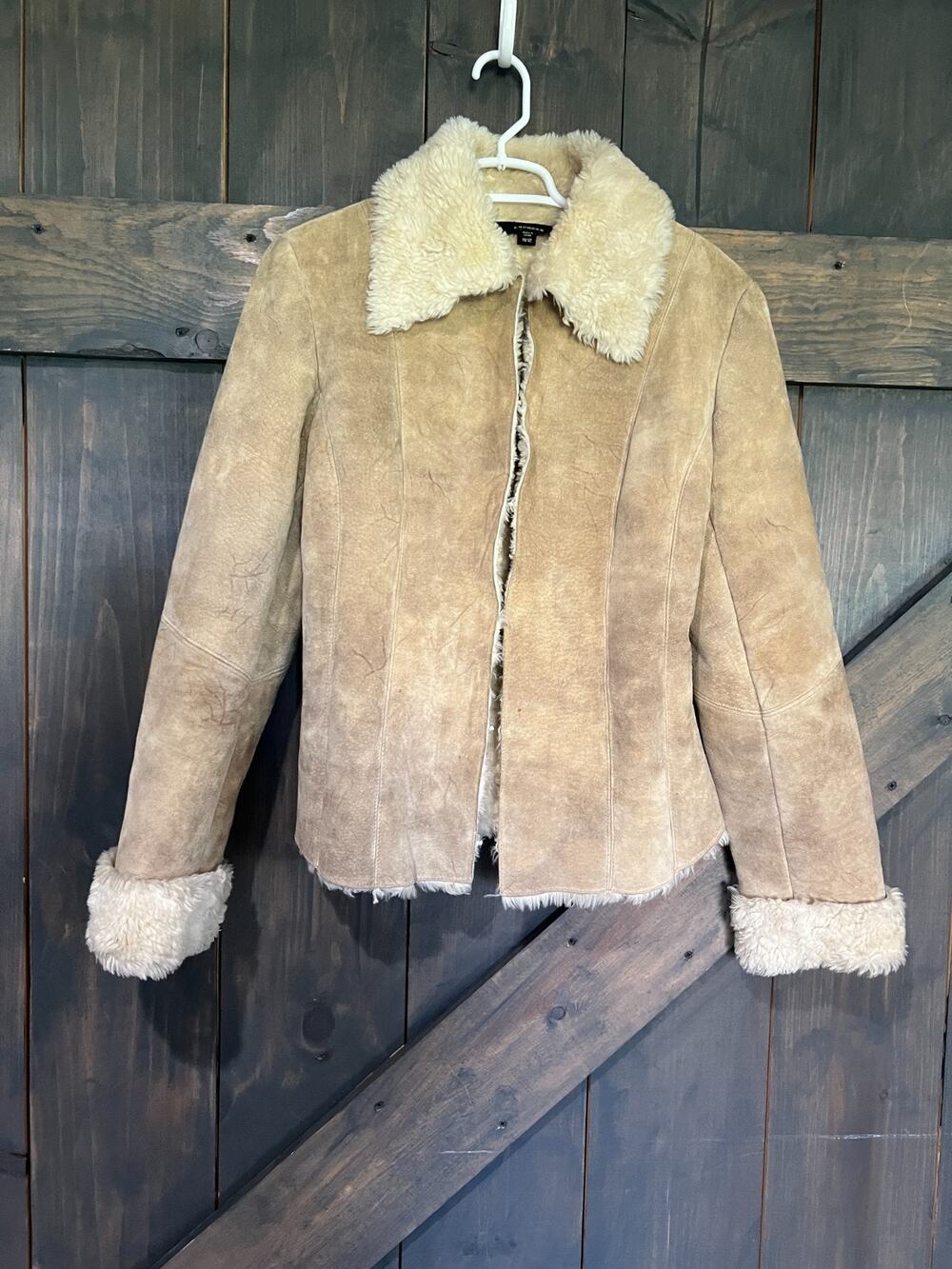 Vintage Express Leather Jacket Womens Size 11/12 Tan Camel Lined Coat